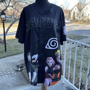 Naruto button down baseball jersey